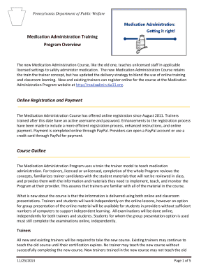 Pa Medication Administration Training Manual  Form