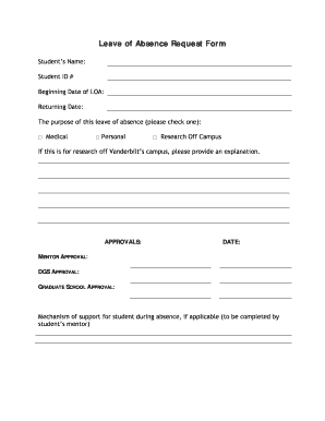 Printable Leave of Absence Form