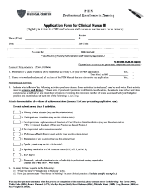 Applica Ation Form M for Clin Nical Nurs Se III RocketCare the