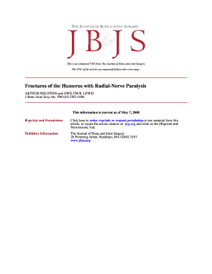 Fractures of the Humerus with Radial Nerve Paralysis  Form