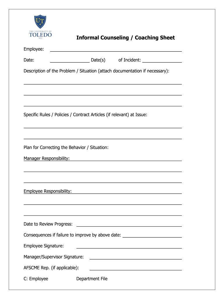 Get and Sign Counseling Form