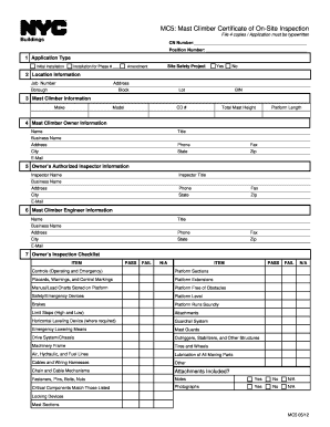  Mast Climber Safety Checklist 2012