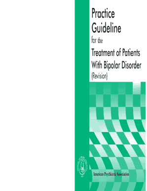 Practice Guideline for the Treatment of Patients with Bipolar Disorder Webmedia Unmc  Form
