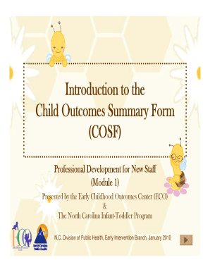 Michigan Child Outcomes Summary Form Cosf