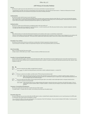 Privacy and Security Policies FORM PDF Mhcc Dhmh Maryland