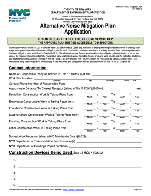 Noise Mitigation Form