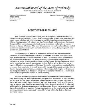 Nebraska Anatomical Board  Form