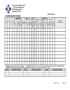 Apnea Flow Sheet Form