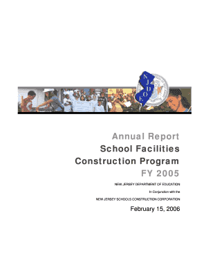 Annual Report School Facilities Construction Program FY Nj  Form