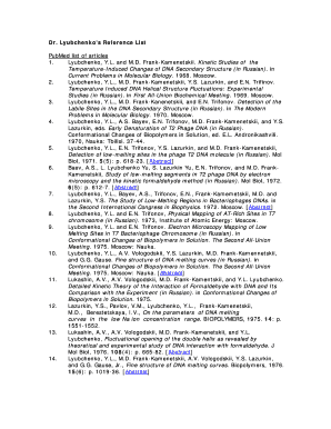 Dr Lyubchenko&#039;s Reference List PubMed List of Articles 1 UNMC Unmc  Form