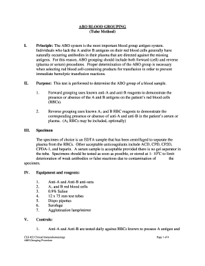 Tube Method of Blood Grouping PDF  Form