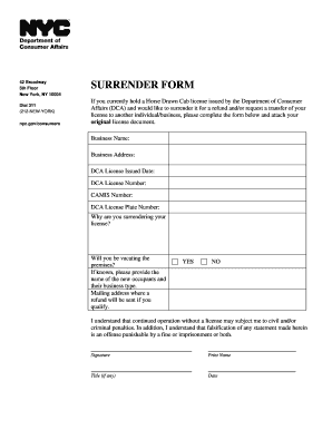 Nyc Consumer Affairs  Form