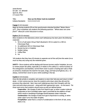 5 E&#039;s Detailed Lesson Plan in Science  Form