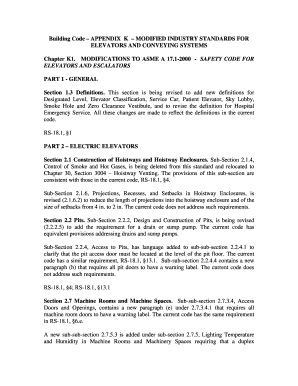 Nyc Elevator Code Appendix K  Form