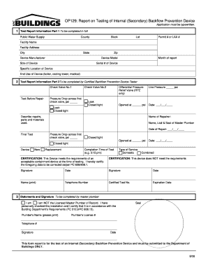  Nyc Internal Backflow Test Report Form 2008