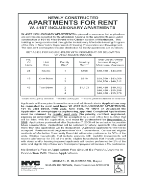 W41 Inclusionary Apartments Form