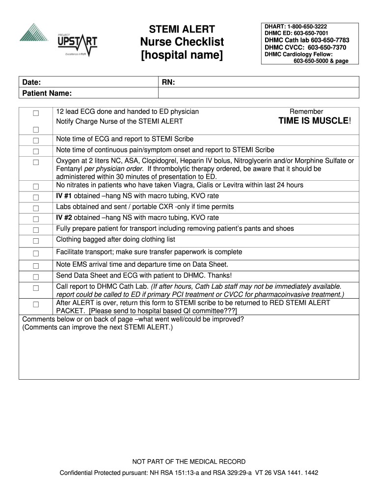 Stemi Checklist  Form