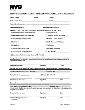 Electrical Form Lic37