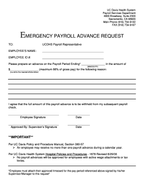 Payroll Advance Form