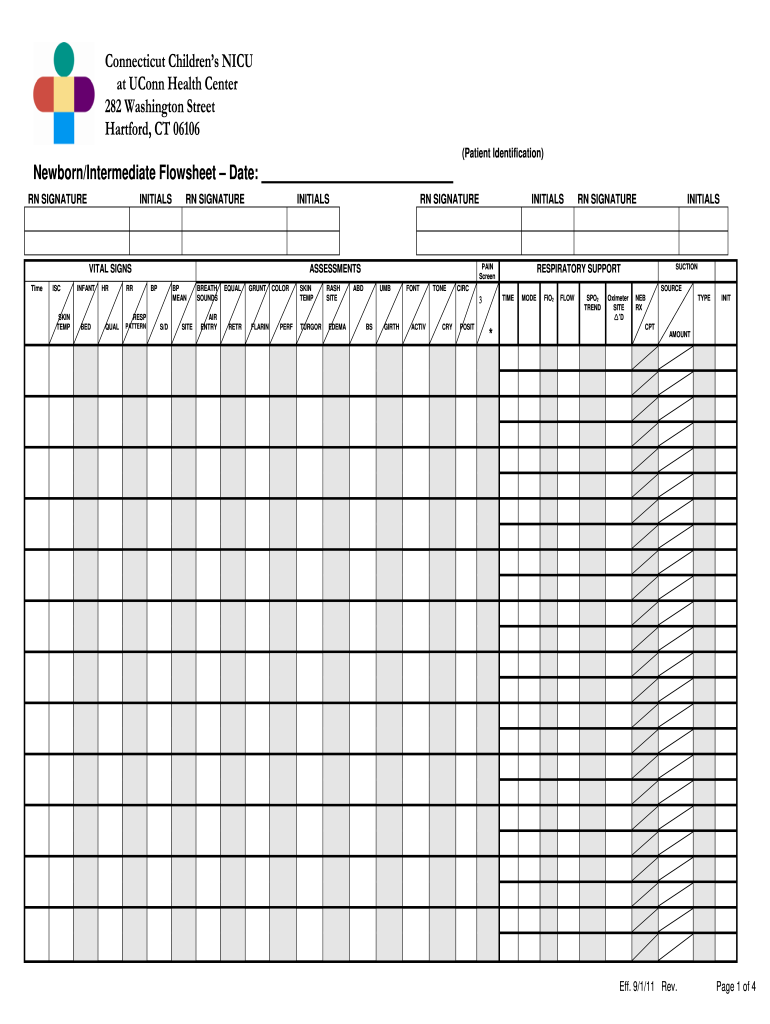 Get and Sign Nicu Report Sheet PDF 2011-2022 Form