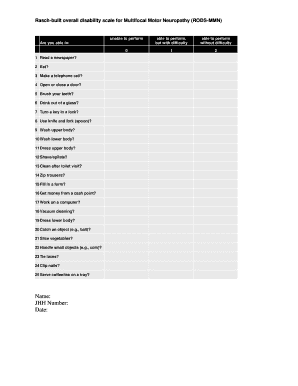 Rasch Built Overall Disability Scale PDF  Form