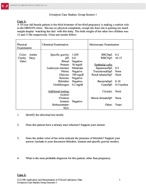 Urinalysis Case Study PDF  Form