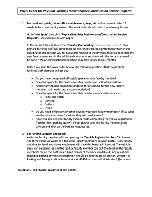 Painting Work Order Format