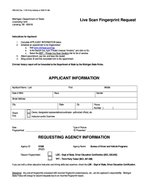 Ri 008 Fingerprint Card  Form