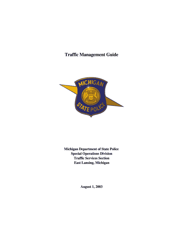 Traffic Management Guide State of Michigan Michigan  Form
