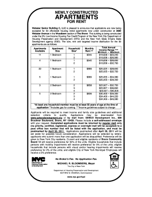 Webster Bronx Ny New Apartment Construction Accepting Applications Form