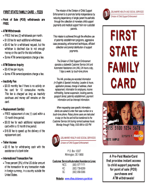 First State Family Card  Form