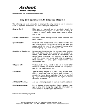 Fill in Acting Resume  Form