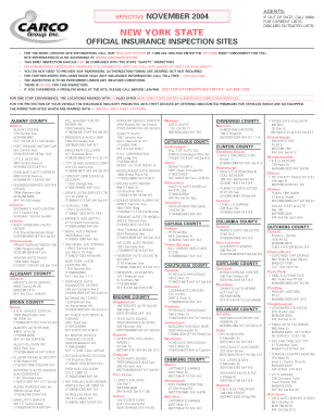 Carco Inspection Sites  Form