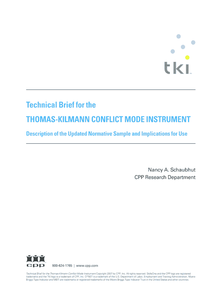 Thomas Kilmann Test PDF  Form