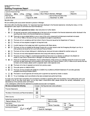 City of Mount Clemens, Michigan Michigan  Form