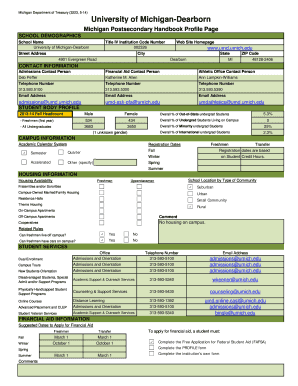 UNIVERSITY of MICHIGAN Dearborn 13 State of Michigan Michigan  Form