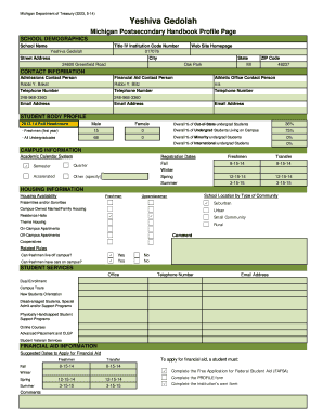 YESHIVA GEDOLAH 13 Final State of Michigan Michigan  Form
