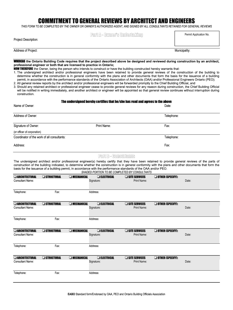 General Review Commitment Form