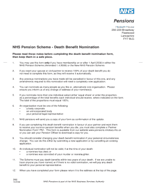  Nhs Pension Db2 Form 2008