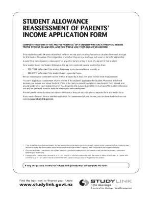 Student Allowance Parents Form