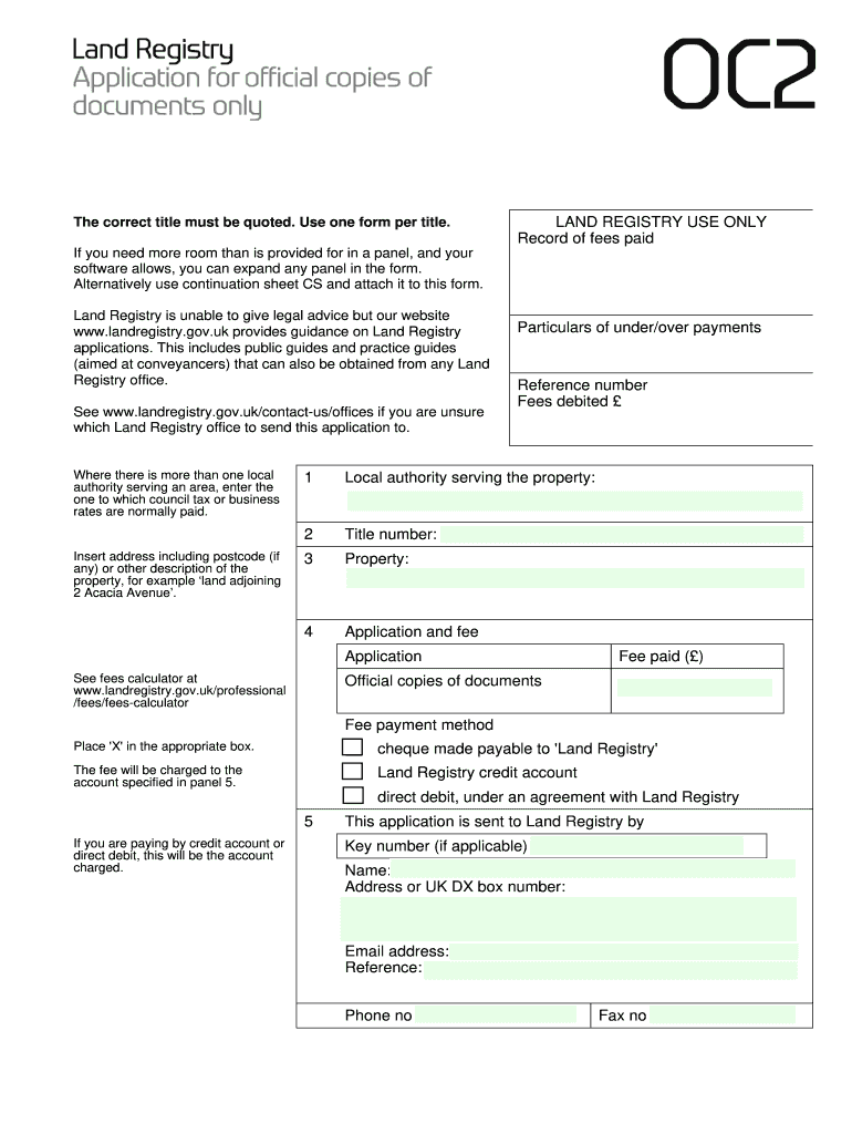 How to Fill in Oc2 Form