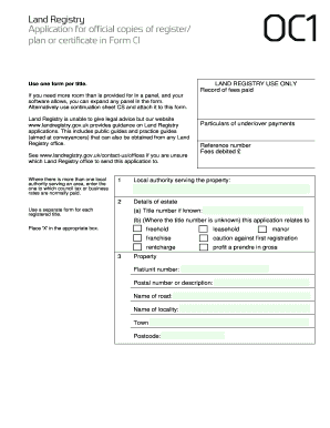 How to Fill in Land Registry Form Oc1