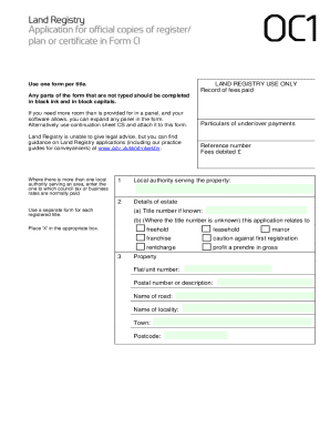 How to Fill in Land Registry Form Oc1