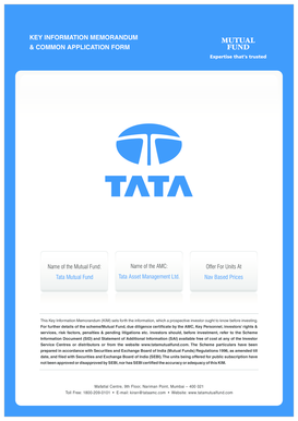 Tata Mutual Fund Common Application Form