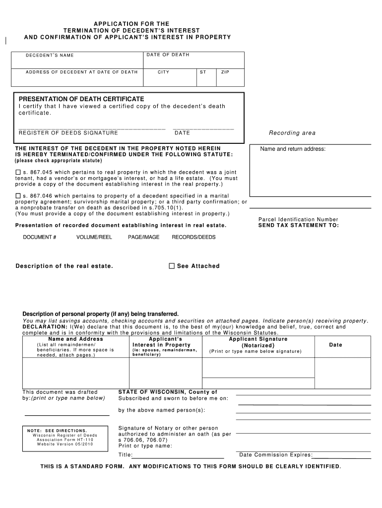  Ht 110 Form 2010