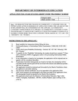 Prathibha Scholarship  Form