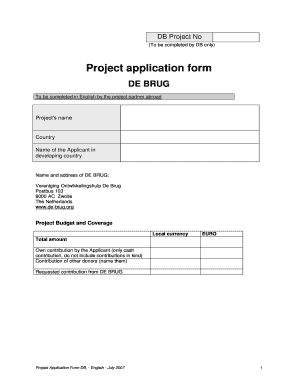 Vereniging Ontwikkelingshulp De Brug in Englih Form