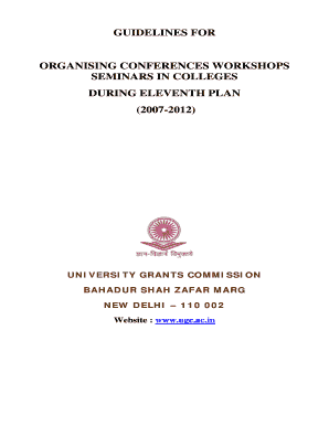 Ugc Guidelines for Seminars and Workshops  Form