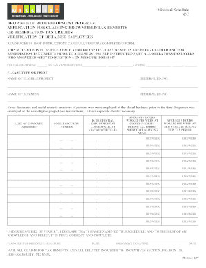 Schedule CC Department of Economic Development  Form