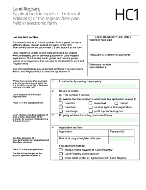 Hc1 Form Land Registry